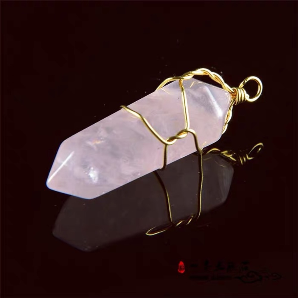 Rose Quartz Crystal Point Pendant